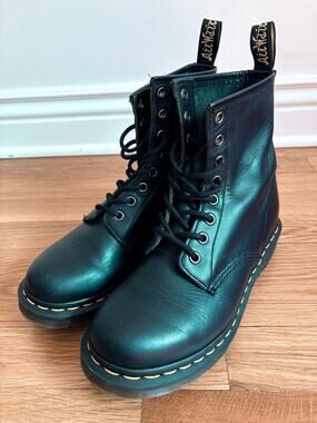 Dr. Martens 1460 Pascal Virginia Black Leather Boots 7 - Grunge Core Aesthetic